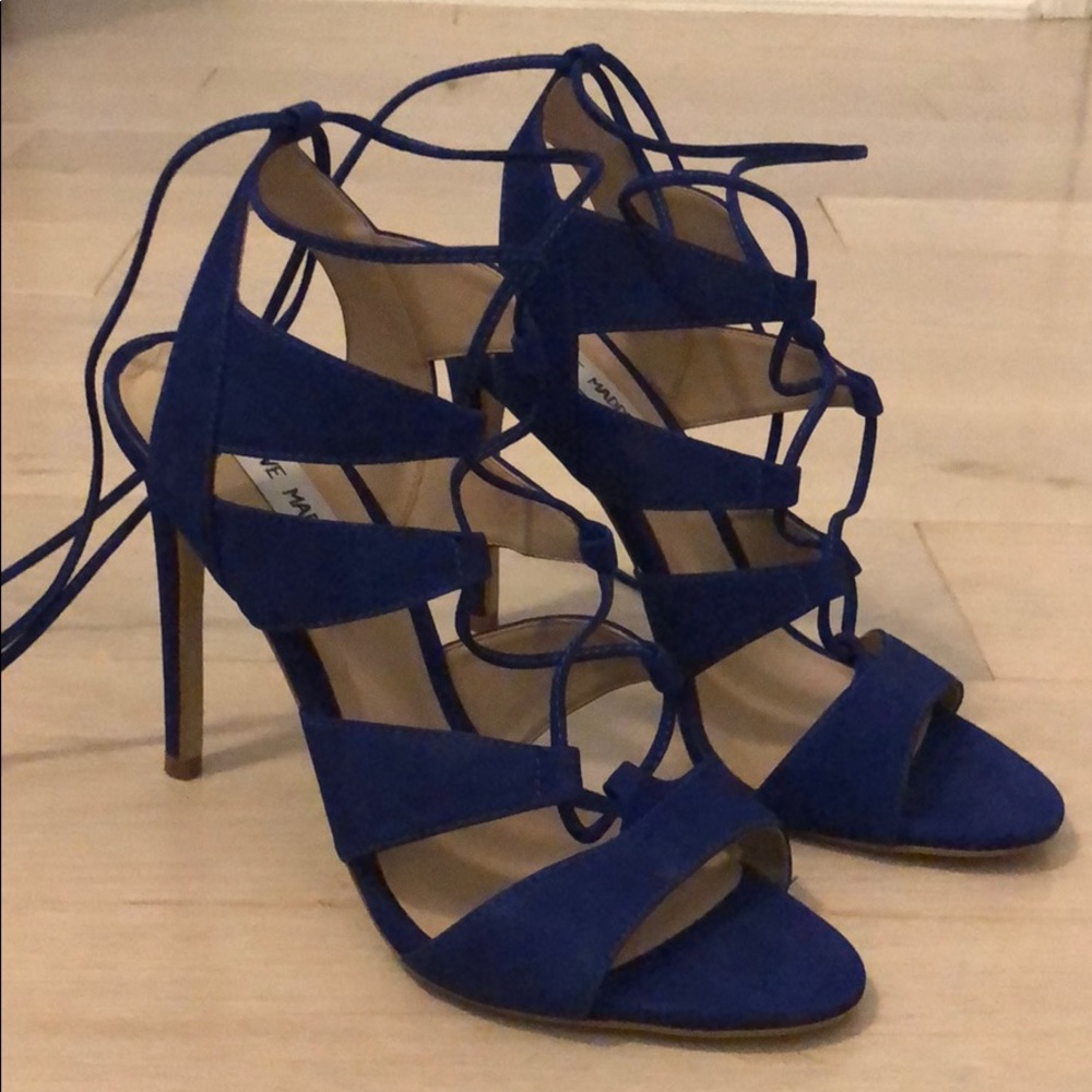 Steve Madden cobalt blue lace up sandals